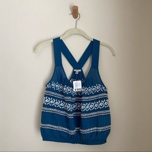 UO Ecoté Sleeveless Crop Top, Size Medium, Blue